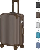 Voyagoux® - Handbagage Reiskoffer - 40L - Koffers - Reiskoffer met wielen – Donkerbruin - TSA Slot