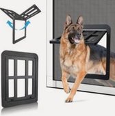 Huisdierenklep voor Vliegengaas - Magnetische Honden- en Kattenklep voor Vliegenhordeur - Eenvoudige Installatie, Zwart, 34 cm x 44 cm