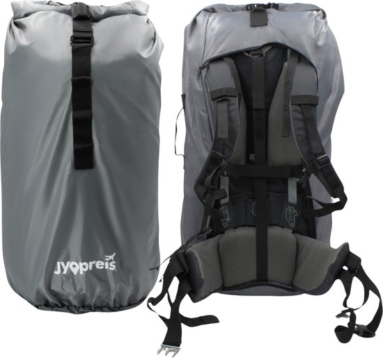 Jyopreis® Flightbag en Regenhoes - 40 tot 75 liter - Vliegtuig en Backpack Hoes - Grijs