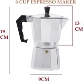 Italian espresso cooker Top Coffee Maker 6 Espresso Cups Percolator Moka Pot (6 Cups/300ml)