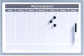 Magneetbord WEEKLY PLANNER + 3 magneten en viltstift, grijs, 60x40 cm, ZELLER