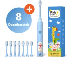 JT Products Sonische Elektrische Baby Tandenborstel Blauw Ijsbeer – Vanaf 3 Jaar - Oplaadbaar - Met Timer - 5 Poetsstanden - Peuter - Kind - Waterdicht - Cadeau Baby - Elektrische Tandenborstel Kinderen - Kindertandenborstel - Electrisch