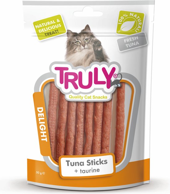 Truly Cat Snacks Tonijn Sticks met Taurine - 20 x 50 gr - Voordeelverpakking