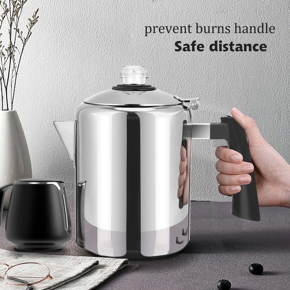 Coletti Bozeman Campingkoffiezetapparaat, percolator, percolator voor kampvuur of koffiebereiding op het fornuis, 12 kopjes