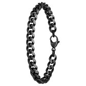 Lucardi Kinder Stalen armband gourmet met antique finish - Armband - Staal - Zilver - 16 cm