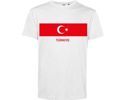 T-shirt Uit Turkije | WK 2026 |Turkije tshirt | Shirt Turkije Vlag | Wit | maat XXXL