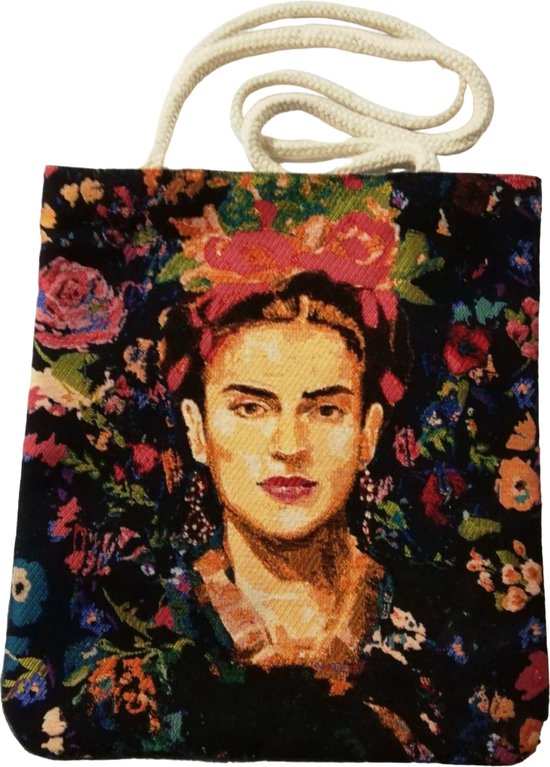 Sac bandoulière Frida Kahlo - Tissu Gobelin - 37 cm x 40,5 cm