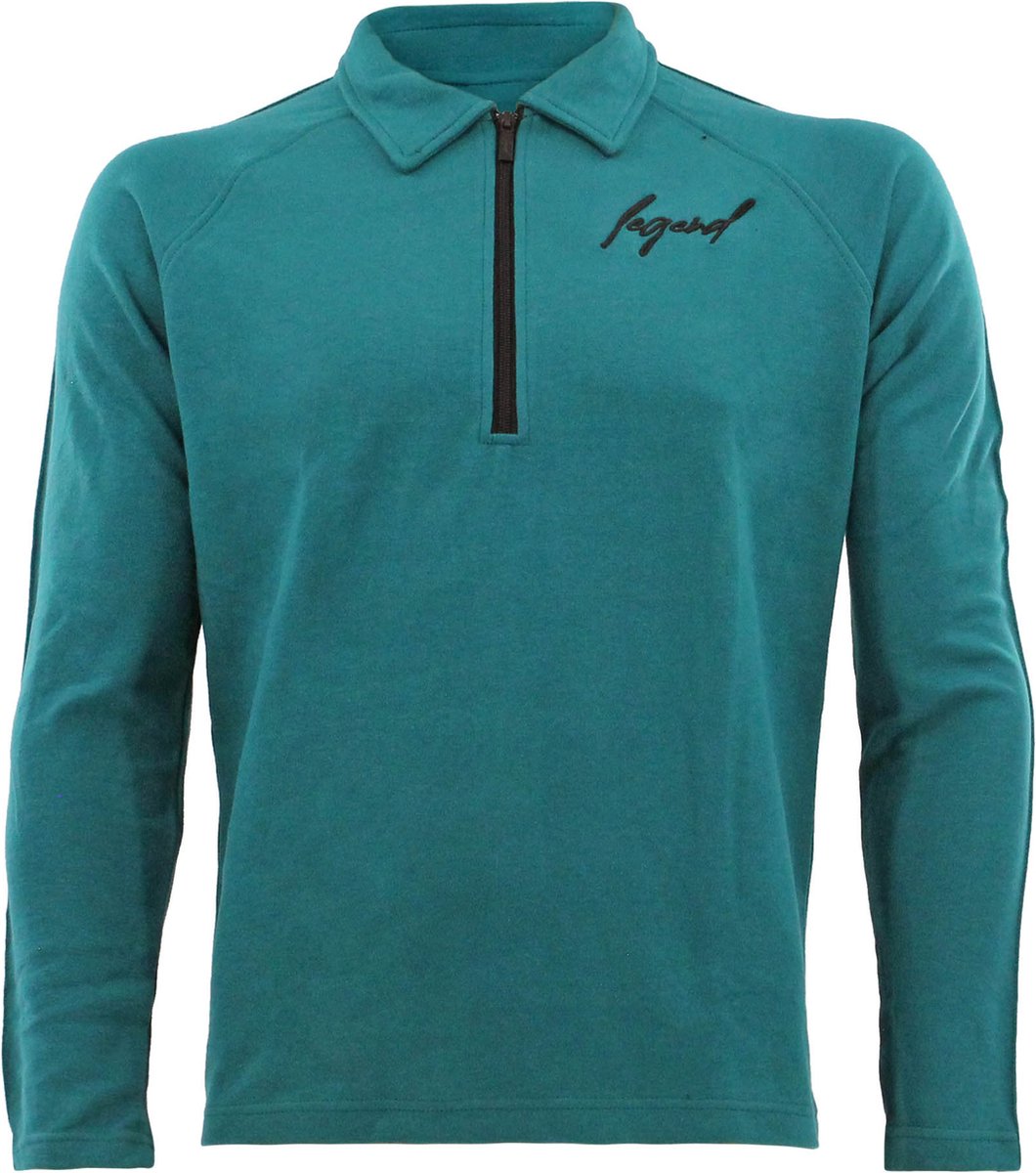 Sweater LA Luxe Lounge half zip Petrol heren/dames katoen XS