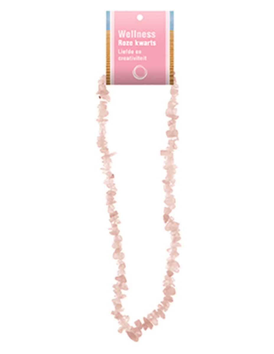 Roze kwarts splitketting + kaart