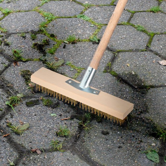 Stalen bezem mos-onkruidverwijderaar, draadbezem met afneembare steel