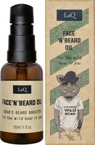 LaQ Face 'n' Beard Oil Wild Boar Baardolie - Voor Gezicht en Baard - Hydraterende, Verzachtende en Beschermende Scheerolie - 30ML