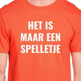 Oranje voetbal EK/WK-shirt met tekst - Het is maar een spelletje | Maat XL | Oranje EK/WK-shirt Heren - Oranje EK/WK-shirt Dames - Grappig Oranje shirt