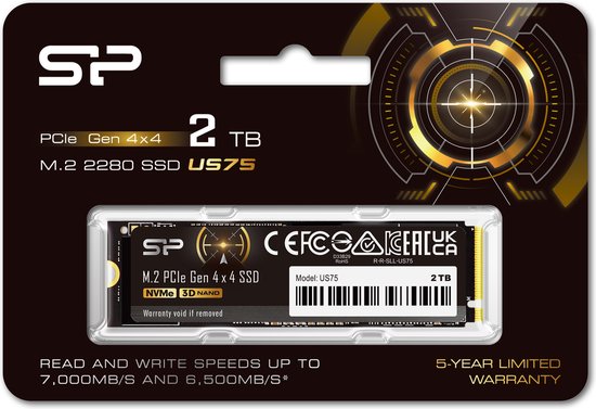 Silicon Power SSD 2TB NVMe 4.0 Gen4 PCIe US75 M.2 SP Silicon Power