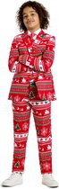 OppoSuits Winter Wonderland - Jongens Kostuum - Rood - Kerst - Maat 92/98