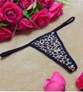 String Femme Imprimé Léopard Sans Couture Dos En T - Tissu Respirant Extensible - Confortable Et Élégant