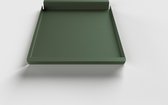 Dienblad Large | Hocker | Groot | Leger Groen - Army Green | Industrieel | Metaal | Aluminium | Design | Gepoedercoat | Flip Tray | 62 × 44 × 5 cm