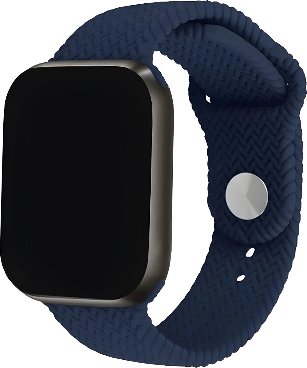Innerlight® Woven+ - Donker Blauw Geweven - 38/40/41mm - Siliconen bandje geschikt voor Apple Watch - Geschikt als Apple Watch bandje voor Series 1/2/3/4/5/6/7/8/9/10 42mm/11 42mm/SE