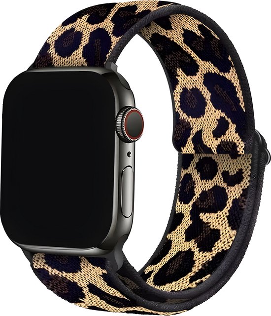 Innerlight® Nylon - Panterprint - 38/40/41 mm - Nylon bandje geschikt voor Apple Watch - Geschikt als Apple watch bandje voor Series 1/2/3/4/5/6/7/8/9/SE