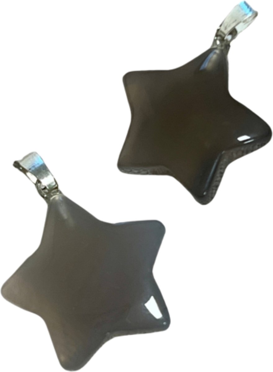 Agaat grijs edelsteen sterhanger 20 mm