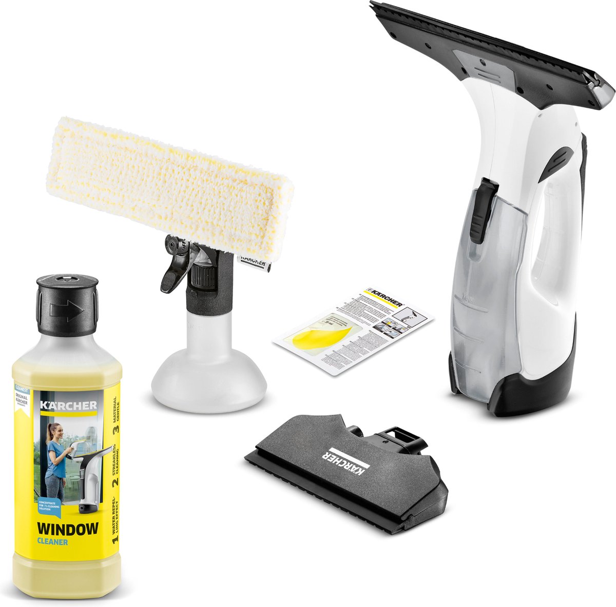 Bol.com Kärcher Window Vac WV 5 Plus N Accu raamwisser - Accuduur 35 min. - Inclusief brede en smalle zuigmond + RM 503, 0,5L ru... aanbieding
