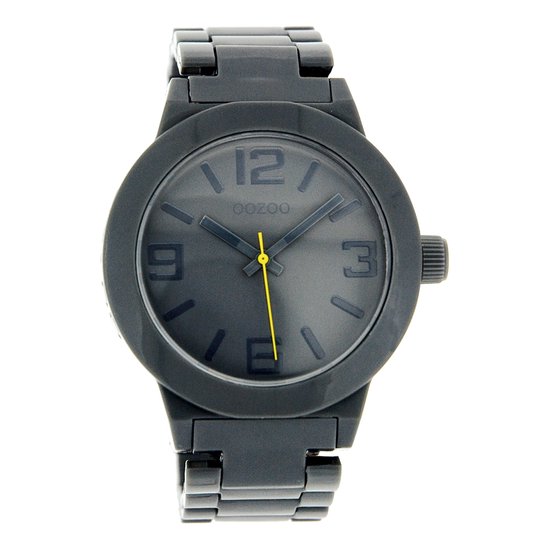 OOZOO Timepieces - Donker grijze horloge met donker grijze kunststof horlogeband - C3683