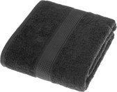 Homescapes 2-delige badhanddoekenset zwart - 100% Turks katoen 500 gsm