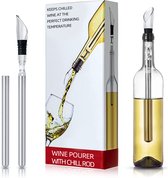 DOWO® - Wijnkoeler Stick - Wijnkoeler staaf - Wijn Koeler - RVS/Acryl - 32cm - Wine Cooler Stick - Wijnset - Wijn Accessoires - Wijnstopper – Wijnschenker