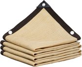 Schaduwnet Beige, Zonbeschermingsnet, Schaduwgaas voor buitenterras Tuin Pergola Kasplanten, Schaduwzeilen, Zonneschermnet met oogjes, 85% UV-bescherming Schaduwnetwerk, Schaduwdoek-3x4m(9.8*13.1ft)