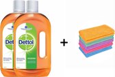 Dettol Antiseptic Disinfectant Allesreiniger 2x 750 ML + Gratis micro vezeldoekje Voordeelverpakking