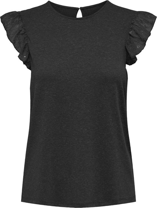 Only T-shirt Onlaugusta Life S/s Mix Top Jrs 15287625 Black Dames Maat - L