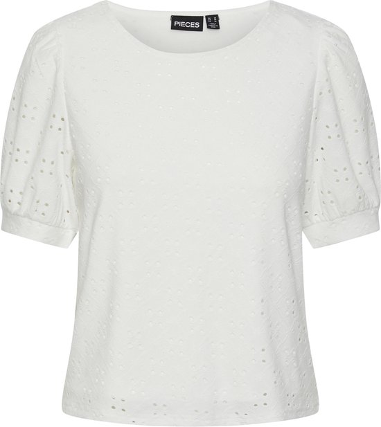 Pieces T-shirt Pcmimi Ss O-neck Top Bc 17145519 Bright White Dames