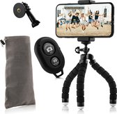 KIT mini trépied flexible MOJOGEAR : avec MOJOGEAR de téléphone, télécommande Bluetooth, adaptateur GoPro et pochette de rangement