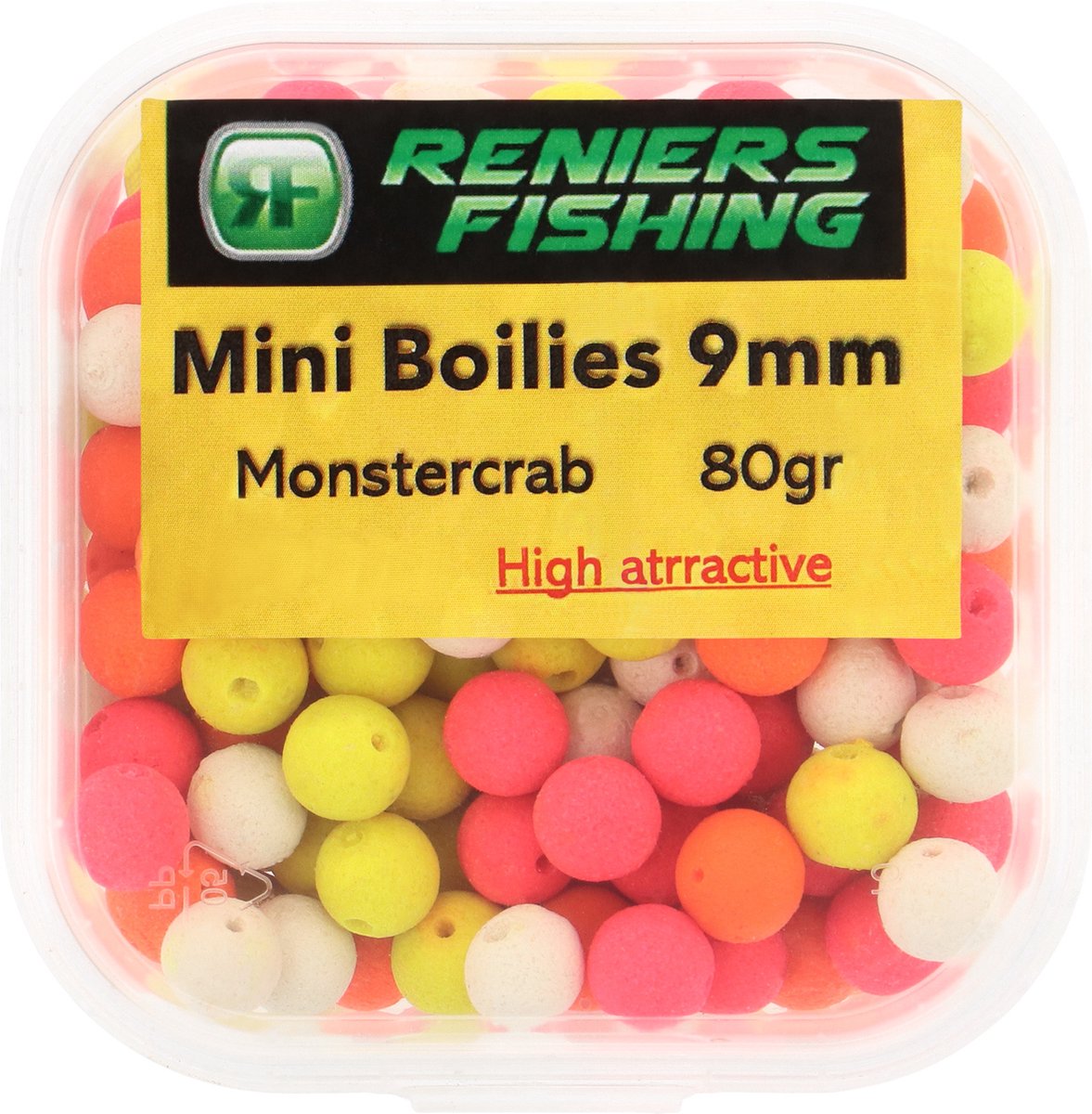 Reniers Fishing Flavoured Pre-Drilled Mini Boilies 8mm (80gr) - Smaak : Monster Crab