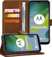 Hoesje geschikt voor Motorola Moto E13 - Portemonnee Book Case Bruin