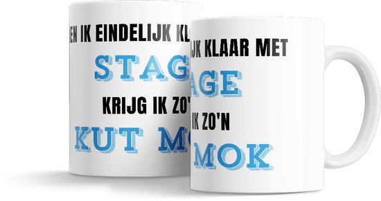 Stagiaire afscheid - Stagiaire mok - Stagiaire cadeau - Bedankt cadeautje - Afscheidsmok - Theemok - Koffiemok - 330 ML - Fotofabriek