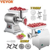 Bol.com Vevor - Vleesmolen - Gehaktmolen - Professioneel - Food Chopper - Foodprocessor - Keukenapparatuur - 120 Kg/u Vleesmolen... aanbieding
