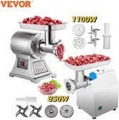 Vevor - Vleesmolen - Gehaktmolen - Professioneel - Food Chopper - Foodprocessor - Keukenapparatuur - 120 Kg/u Vleesmolen - Vleesmachine - Vlees bereiden