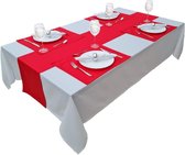 Tafelkleed tafellinnen 100% katoen 150x400cm wit - Hoogwaardige collectie concept met keuze in kleur en grootte Tafelkleed