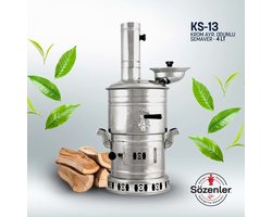 Sözenler Deelbare Turkse verchroomde Samowar/Semaver, 4,5 liter, 150 oz Free Energy boiler en theemaker voor boot, camping, wandelen, jagen, zeilen