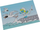 Smurfen magneet - Smurfin met zeemeeuwen - 8x5,5cm