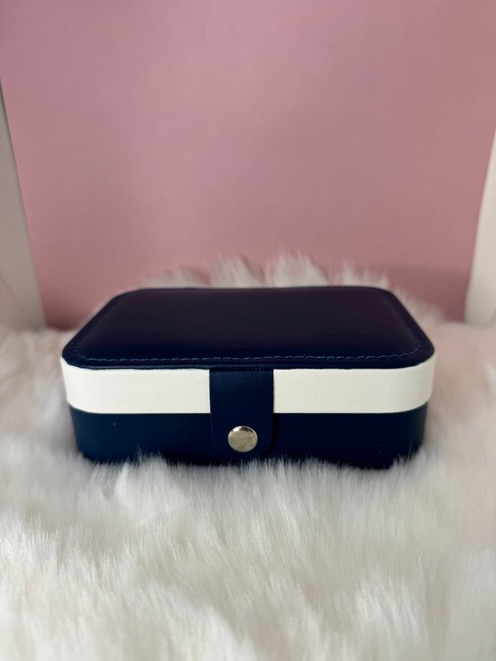 EHH BEAUTY - Blauw Sieraden opbergdoos - Opbergbox sieraden - Reis case - jewelry box -Juwelen doosje