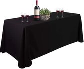 Party tafelkleed rechthoekig polyester 229 x 335 cm effen zwart - wasbaar voor catering bruiloft verjaardag Tafelkleed