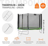 Trampoline Ø305 cm met veiligheidsnet, ladder en gevoerde stokken Groen tot 150kg HAUKI