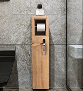 Meuble de toilette en Chêne | 100% bois aggloméré mélaminé épaisseur 18 mm | 15x65x12 cm | Fixable au mur