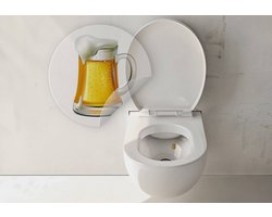 4 Plasstickers Biertje - Bier Toiletstickers - Toiletsticker Mannen - Mannen Cadeautjes - Fun Cadeau - Stickers Kantine - Bier Cadeau - Vaderdag Cadeau - Cadeautjes tot 10 euro - Cadeautje Collega - Cadeau Mannen Verjaardag - Mannen Gadgets - Gadget