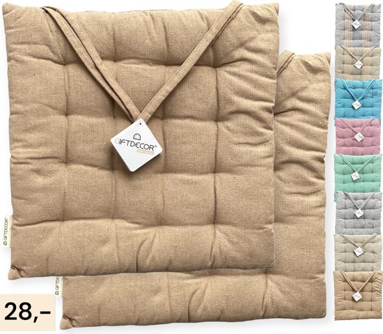 Brandsseller Zitkussen vilt vierkant 35x35x2 cm stoelkussen zitkussen