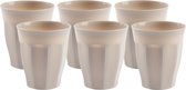 Plasticforte onbreekbare Picardi drinkglazen - 6x stuks - kunststof - beige - 250 ml - camping/outdoor/kinderen - limonade glazen