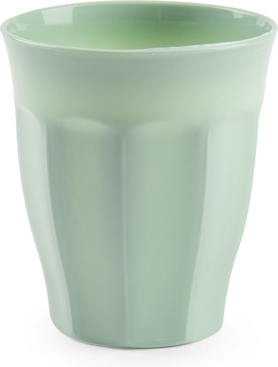 Plasticforte Camping Servies set - kunststof - mintgroen - 8x borden/8x drinkbekers/8x kommetjes - onbreekbaar van PlasticForte — afbeelding 2