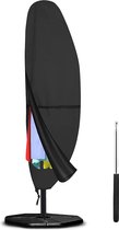 MM Brands Parasolhoes voor Zweefparasol - Waterdicht - Oxford 210D - Met Rits, Trekkoord en Stok - Zwart