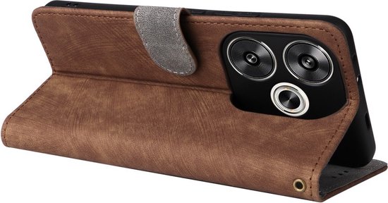 Coverup Book Case avec Cordon - Convient pour Xiaomi Poco F6 Case - Marron